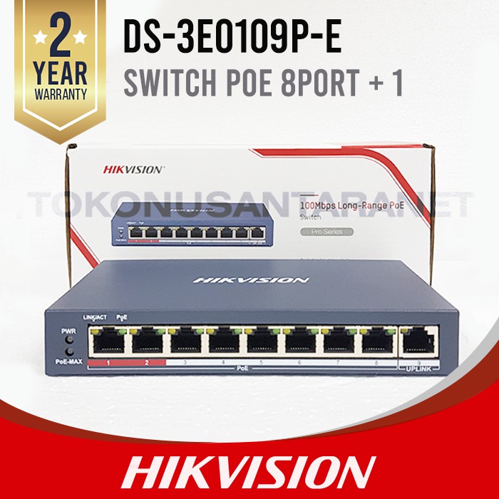 DS-3E0109P-E Switch POE 8Port Unmanaged HIKVISION