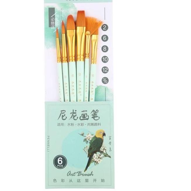 

GRATIS ONGKIR✅Giorgione Brush Set G-168| Kuas Lukis Set 6 Bird Series|RA4