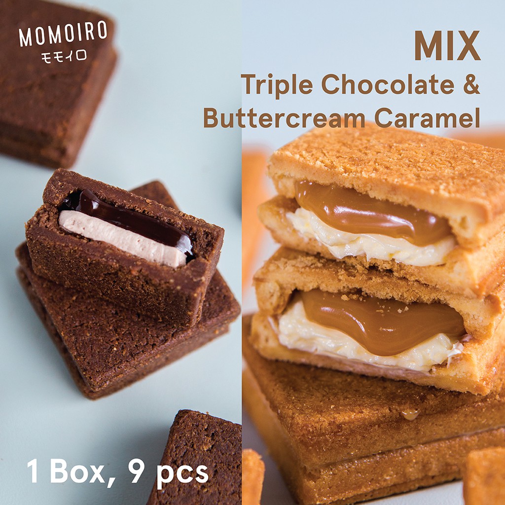 

Sando mix 2 flavour (Chocolate, Buttercream Caramel) Box of 9