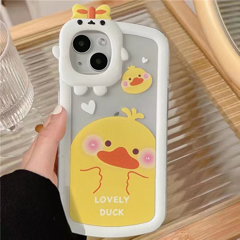 Case TPU Motif Bebek Kuning Untuk iPhone 14 14pro 14max 14prm 13 13pro 13pro 13pro 11 6splus 7Plus 8Plus Xr XS 13 12pro Max