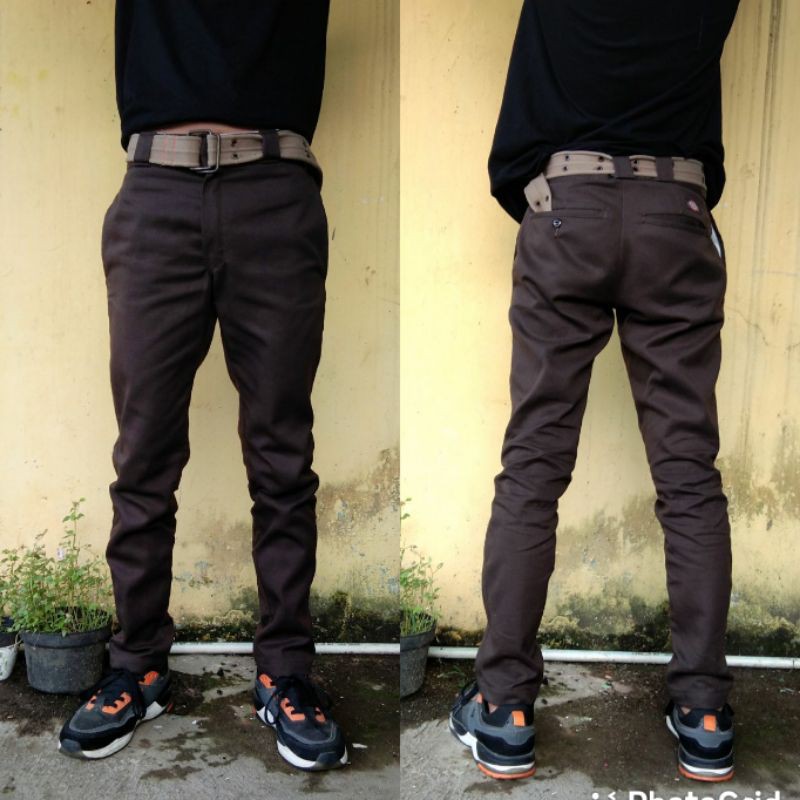 Longpants Dickies 874 Original Dark Brown Workpants Long Pants Celana Panjang Chino Slimfit Pria