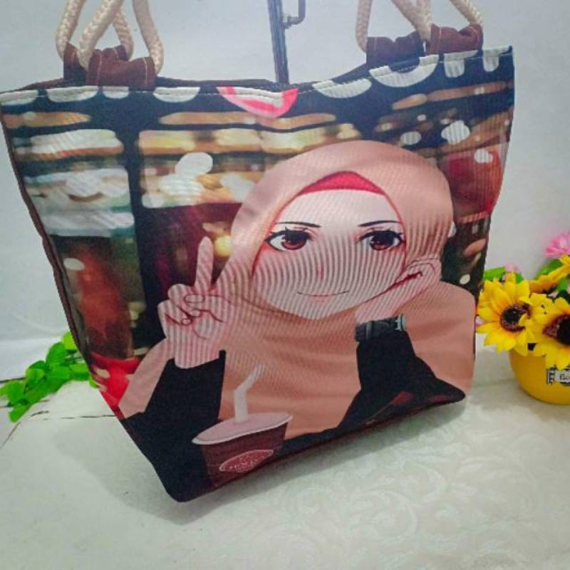 Tote bag hijabers zellshop tas tote