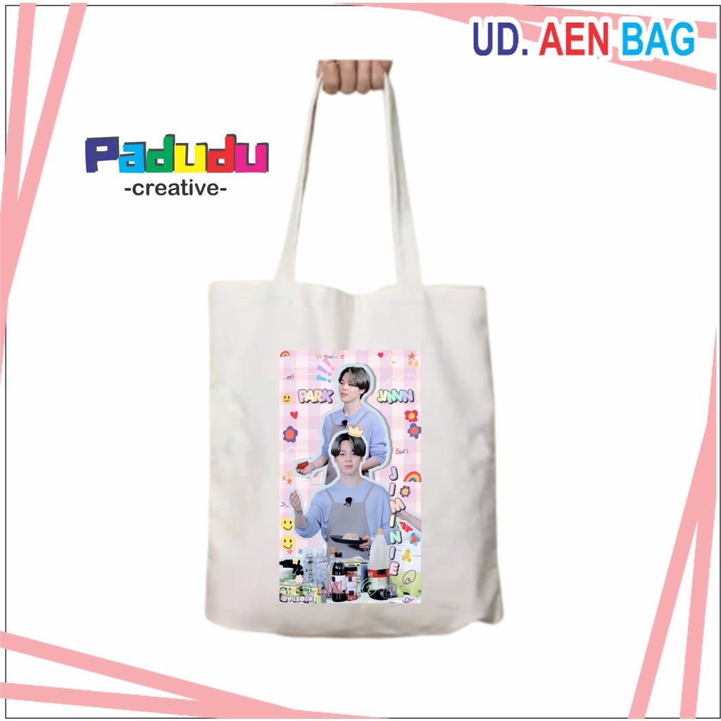 Vintage Jimin Wallpaper Totebag Tas Resleting iskstore