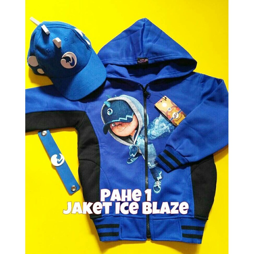 Promo Jaket Anak Boboiboy Ice Blaze + Topi (Pahe 1)