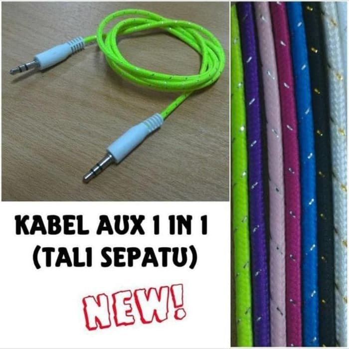 KABEL AUDIO AUX 1IN1 JACK 3.5MM TALI SEPATU