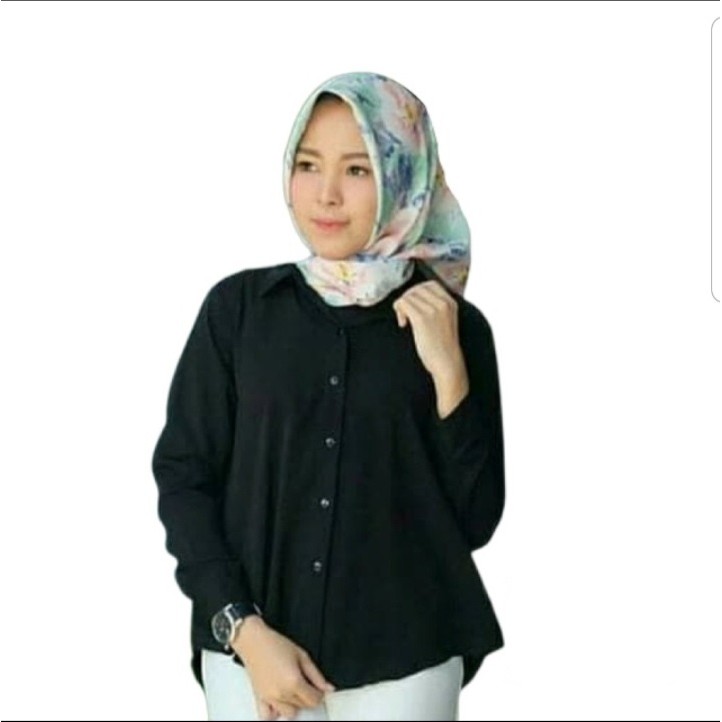 A1010 02 kemeja basic dian ODEL baju atasan kemeja tanah abang pgmta grosir ecer murah