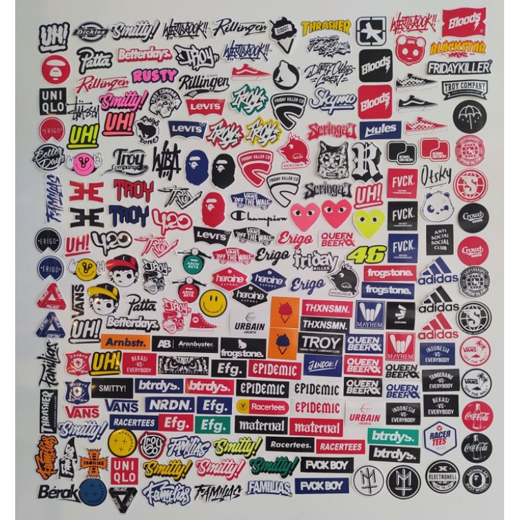 Stiker Sticker Brand Distro escrobat Case Phone logo Band Aesthetic Grosir Murah Pop Art Clothing Basic Daily Tumblr Laptop Motor Helm HP Casing Striping Tempel Label Merk Dinding Graftac Vinyl High Quality decal-2