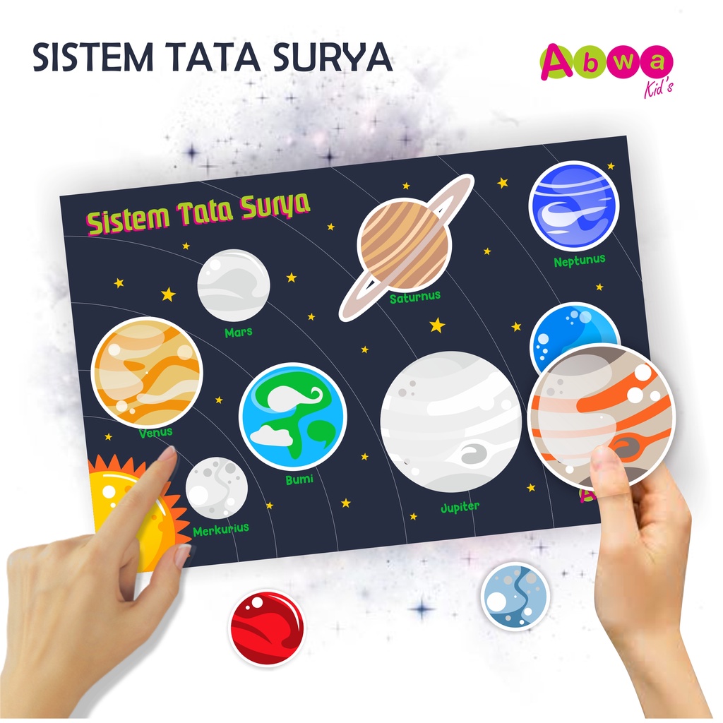 Mainan Edukasi Montessori Tata Surya Alat Peraga Sistem Planet Anak TK SD