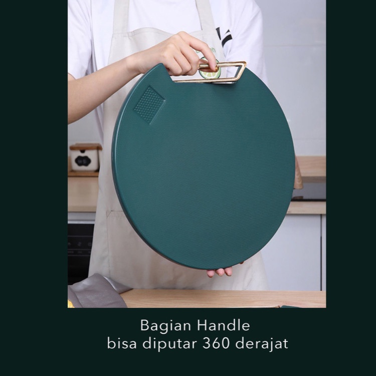 ( BISA COD ) PROMO TALENAN BULAT HIJAU EMERALD ANTI JAMUR BAKTERI / TALENAN SULTAN CUTTING BOARD / TALENAN BULAT BISA PUTAR 360 DERAJAT