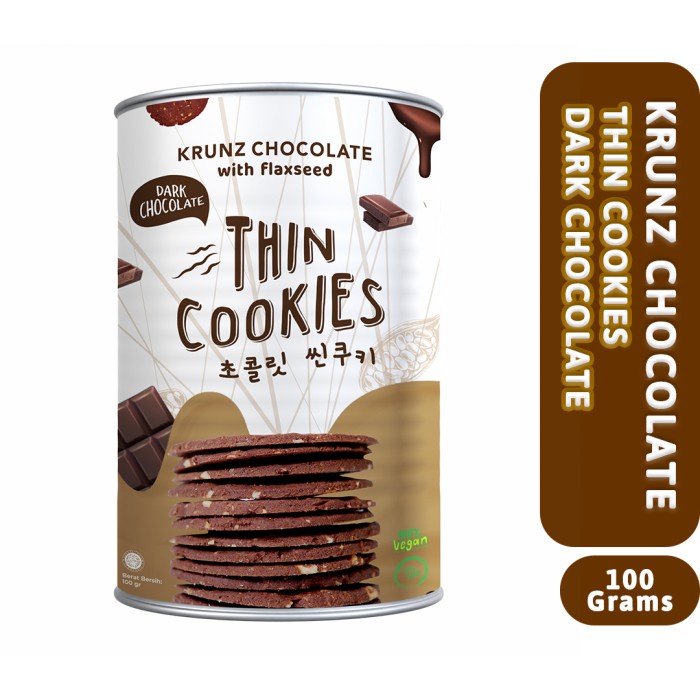 

T20Re Woca Thin Cookies Krunz Chocolate Dark Chocolate Ht51Gr