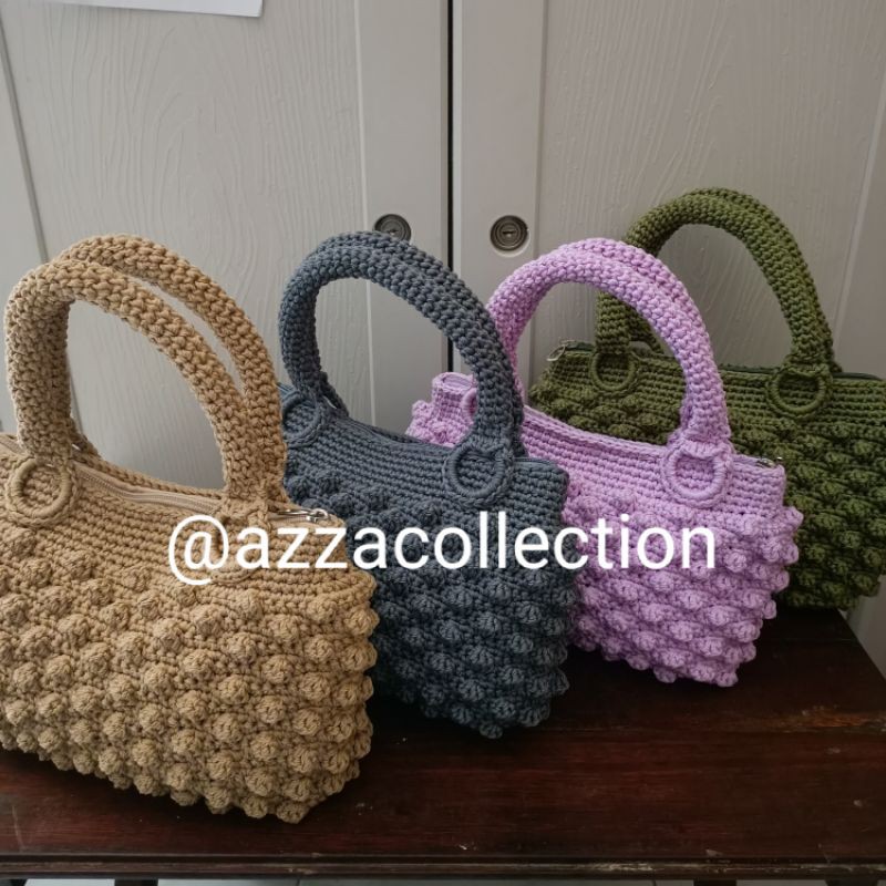 Tas rajut mini/tas tangan bubble/tas boba/tas rajut boba/