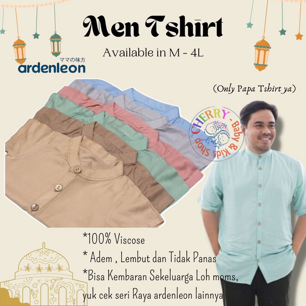 ARDEN LEON Men Raya Shirt Atasan Pria Koko Baju Muslim Dewasa Pria Seragam Muslim Keluarga Series (M-4L) CBKS