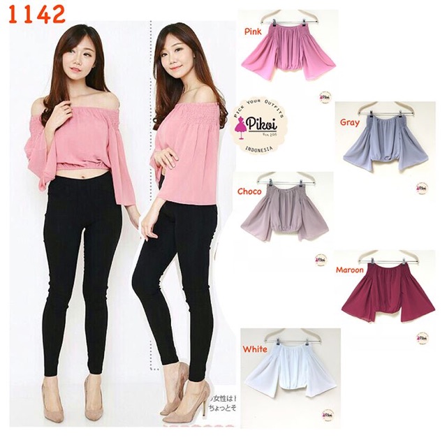 Baju sabrina murah / baju bangkok ready / off shoulder murah / baju merah cantik / baju putih 1142