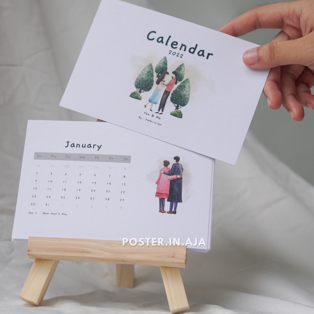 Jual (LANDSCAPE) Calendar Kalendar 2022 You & Me Aesthetic Minimalist ...