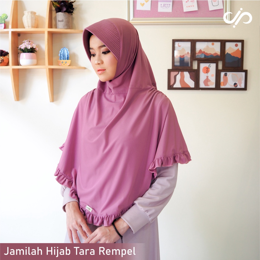 Jamilah Hijab Instant Tara Rempel Bergo Jamilah Serut Pundak Original