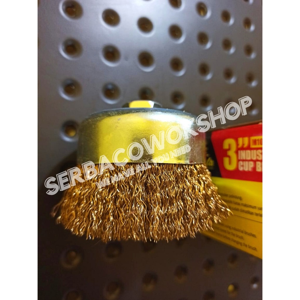 Tjap Mata Sikat Kawat Kuningan Mangkok 75 mm/3 Inch Cup Brush Heavy Duty Termurah Berkualitas