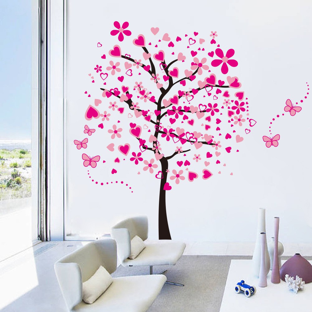 AURA - Wall Sticker Ukuran Besar - Wallstiker - Stiker Dinding - Wall Sticker Pohon Sakura Besar