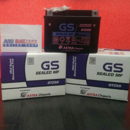 Aki Motor Gs Astra Gtz5s ORIGINAL - aki kering 12v 3,5ah