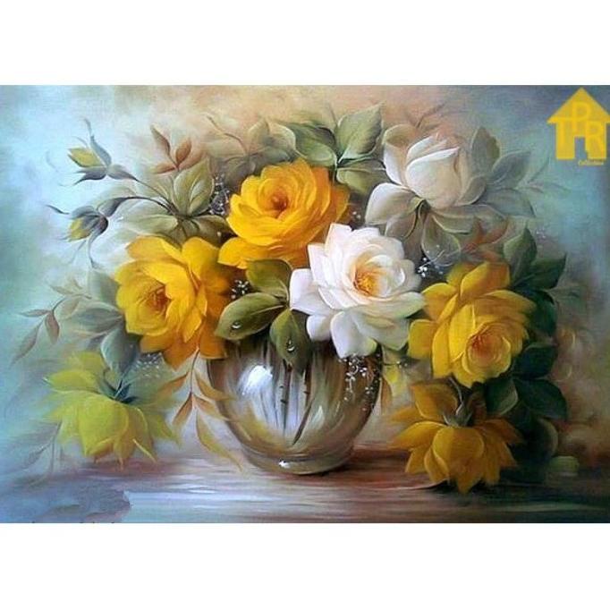 

Diy - Set Melukis Sendiri / Paint By Number Kit - Flowers 40X50Cm.