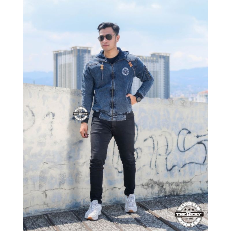 JAKET JAKET JEANS HOODIE JAKET JEANS THE BERY JAKET JEANS PRIA size L XL
