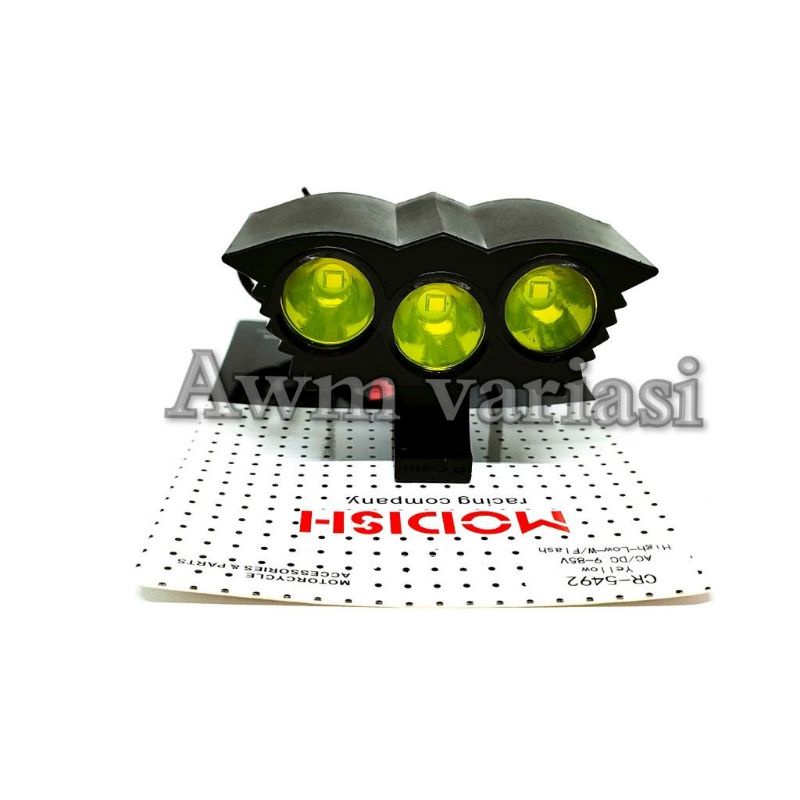 Lampu Tembak Sorot Motor Mobil LED CREE Mini Owl Ultrafire 3 Mata plastik