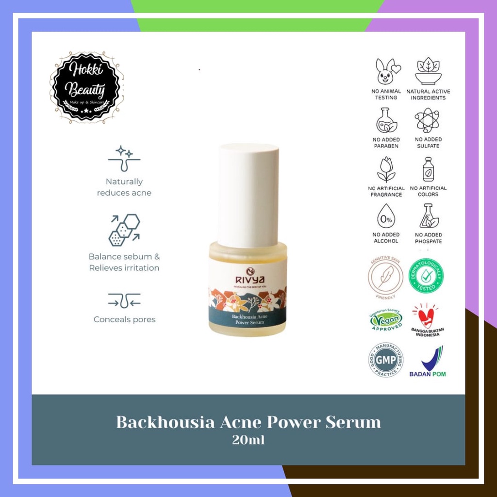 RIVYA Backhousia Acne Power Serum 20ml Serum Untuk Jerawat Aman Untuk Busui dan Bumil