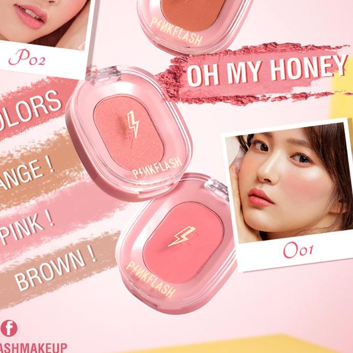 2.2 Flash Sale BLUSHON PinkFlash Blush Powder Natural Cheek Blusher Makeup Blush on Pink Flash PinkF