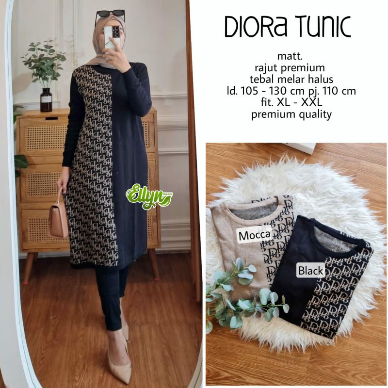 DIORA TUNIK RAJUT//TUNIK RAJUT TEBAL IMPORT//RAJUT IMPORT ELLYN