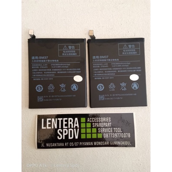 Baterai Xiaomi Mi5s / Mi5s plus BM37 Original