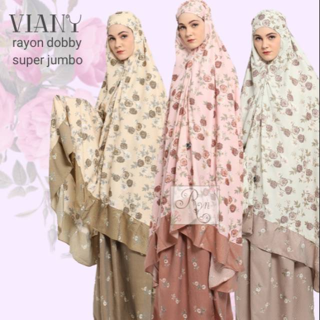 Mukena rhayanh rayon dobby super jumbo biany