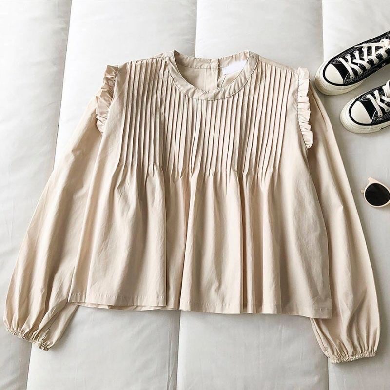 BLOUSE RAYON POLOS KOREAN KEMEJA KEKINIAN