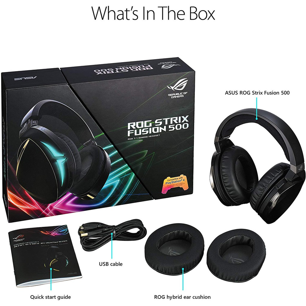 Headset Gaming Asus ROG STRIX FUSION 500 Virtual 7.1 RGB