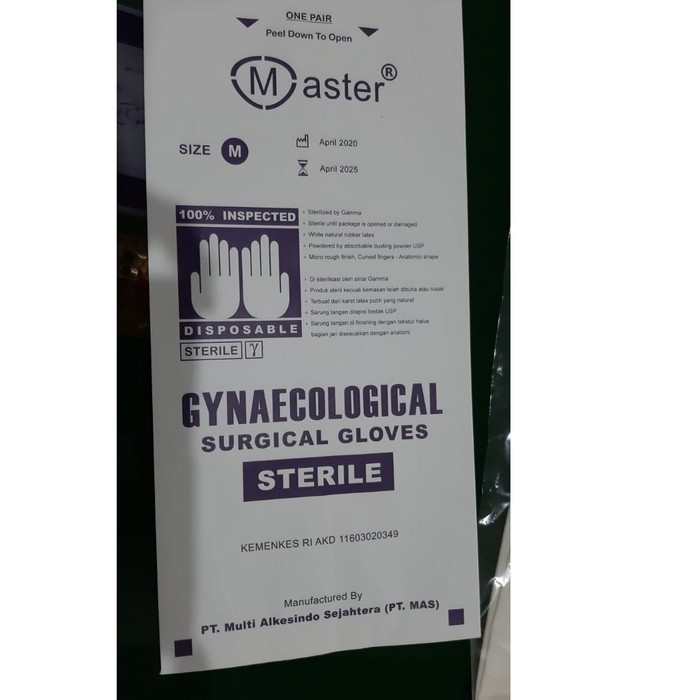 Sarung Tangan obgyn Master (Steril) Sarung Tangan Steril Gynaecologica