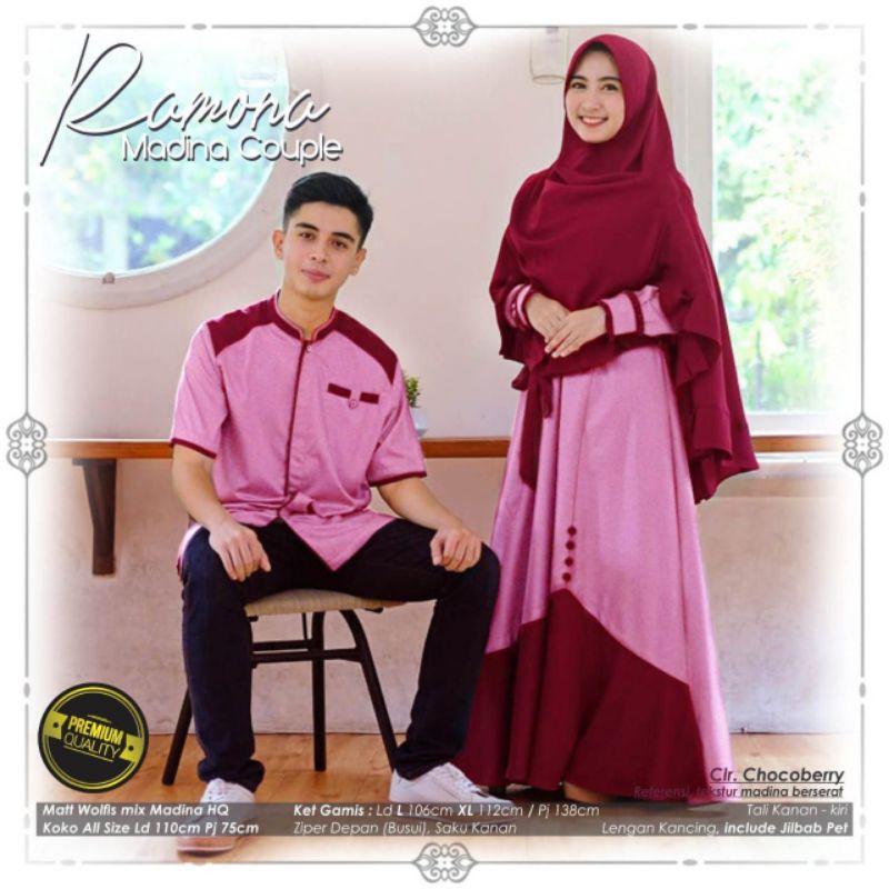 [ PROMO ] GAMIS COUPLE RAMONA FREE HIJAB || GAMIS COUPLE MODERN