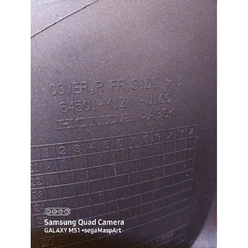 Cover Front Side R Sayap Kap samping kanan PCX New 160 K1Z Merah Doff Original