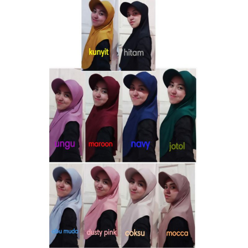 Grosir (SSC) HIJAB TOPI SPORTY DEWASA / HIJAB INSTAN JERSEY Premium Termurah