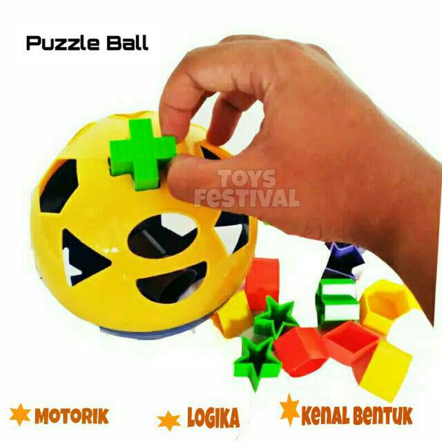 Puzzle bola shape dan warna mainan edukatif mencocokan bentuk