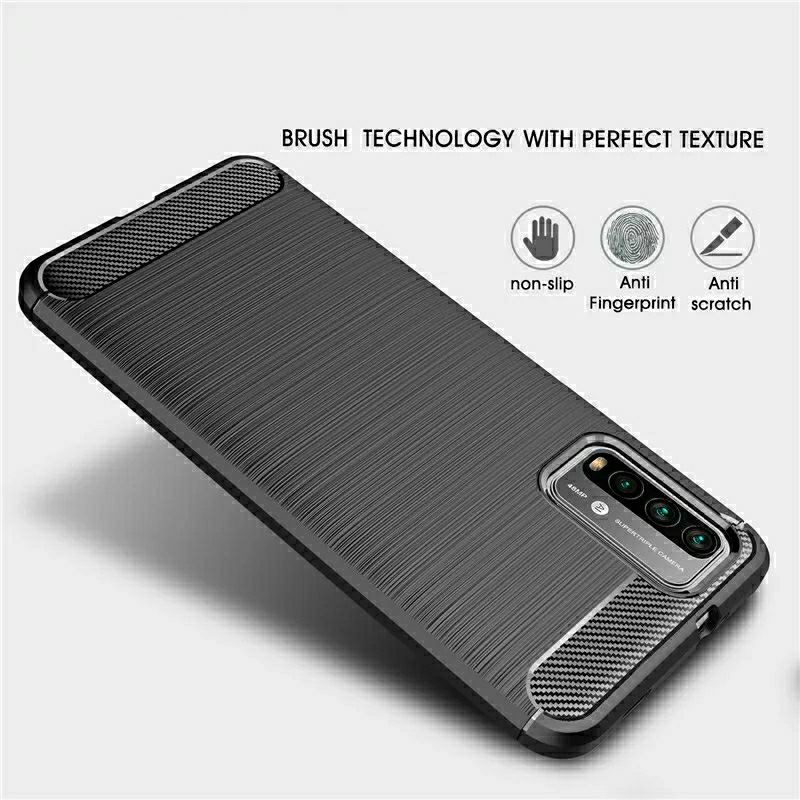 Case Xiaomi Redmi 9T Softcase Rugged Carbon Fiber Original