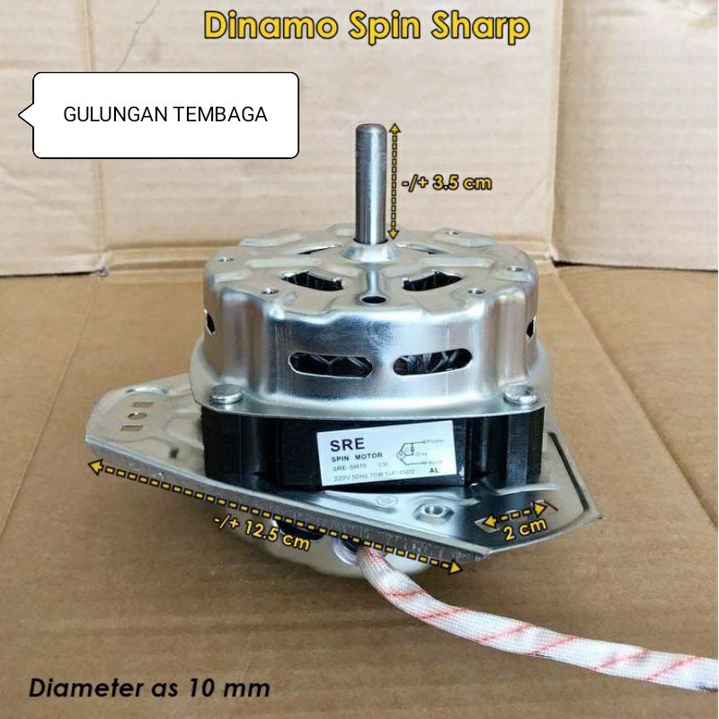 Dinamo  Spin  70W  Mesin  Cuci TEMBAGA    Motor ,  Pengering    SHARP  Diameter as 10 mm