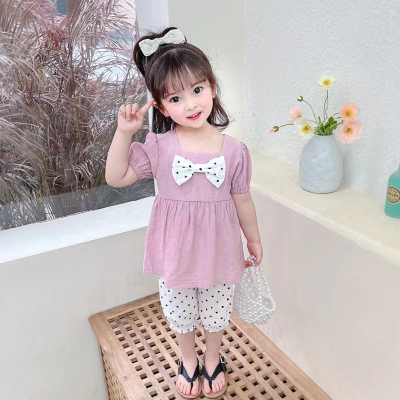 Baju setelan anak perempuan import/ celana pendek import usia 9bulan-4tahun