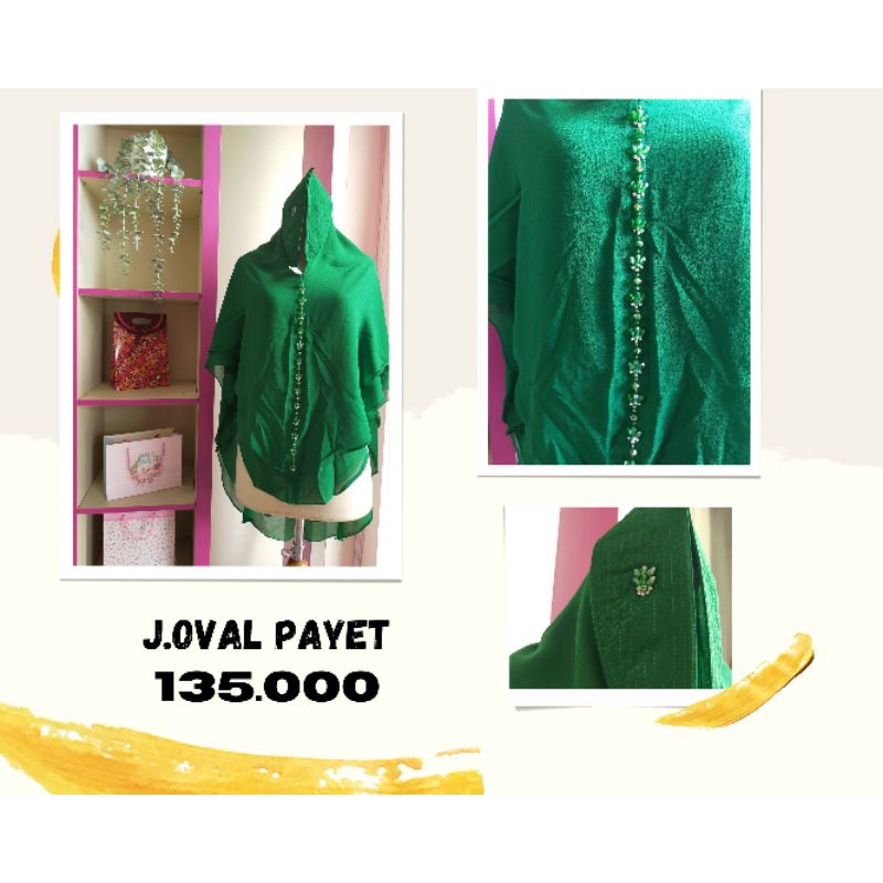 Jilbab oval payet Khimar hijab 2 layer babydoll