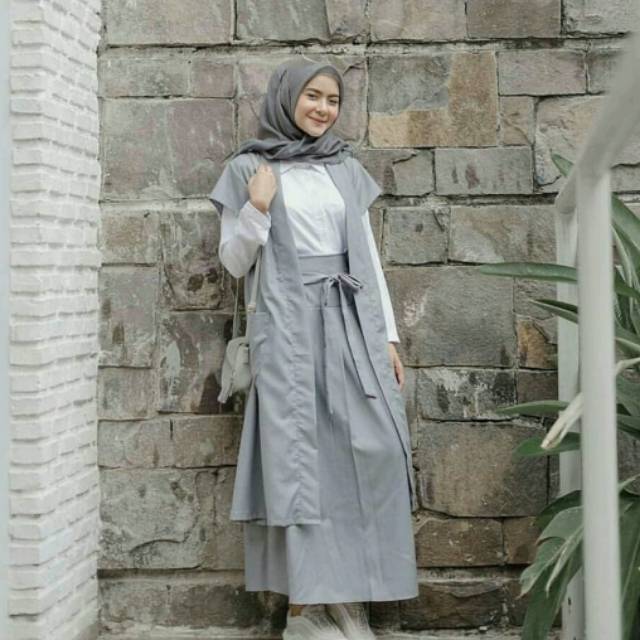 Baju gamis wanita terbaru/dres muslim/stelan wanita arinda set