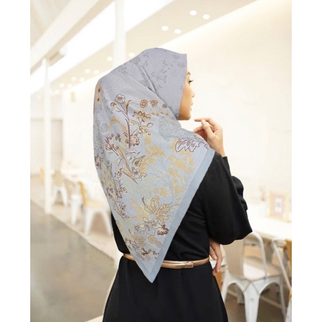 Diskon !! Hijab Segiempat Voal Motif Molina Series| Jilbab Voal | Kerudung Segiempat Voal