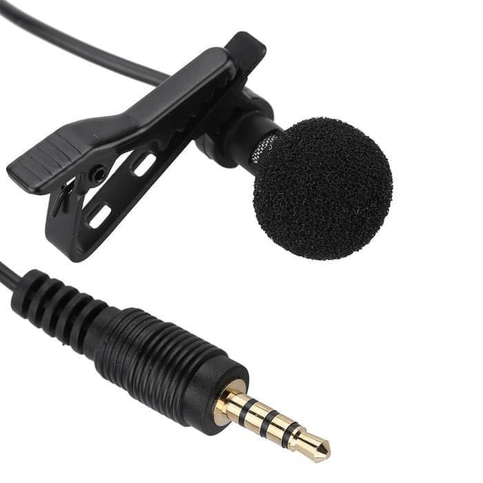 Mic Clip On Deluxe Lavalier Microphone Handphone Mikrofon Klip HP