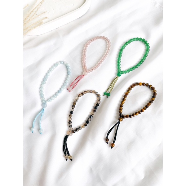 Gelang Tasbih Batu Asli / Gelang Tasbih Batu / Tasbih 33 Butir