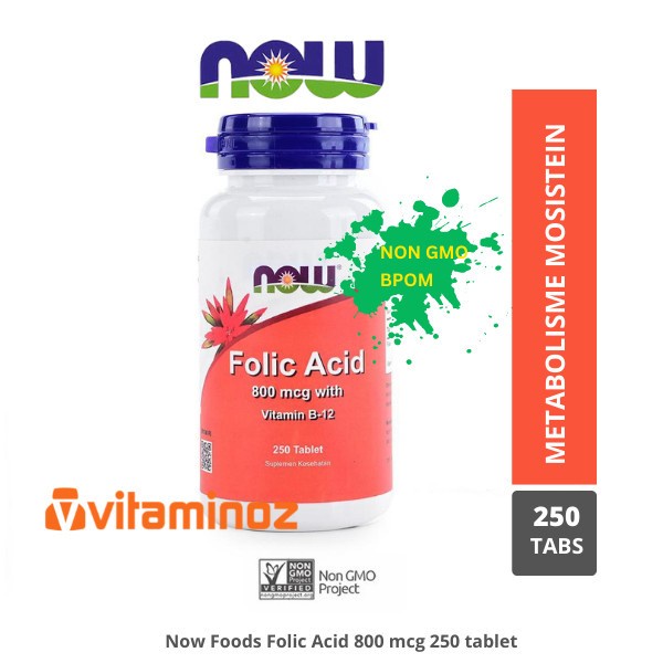 Jual Now Foods Folic Acid 800 Mcg With Vitamin B12 - 250 Tablet | Shopee Indonesia