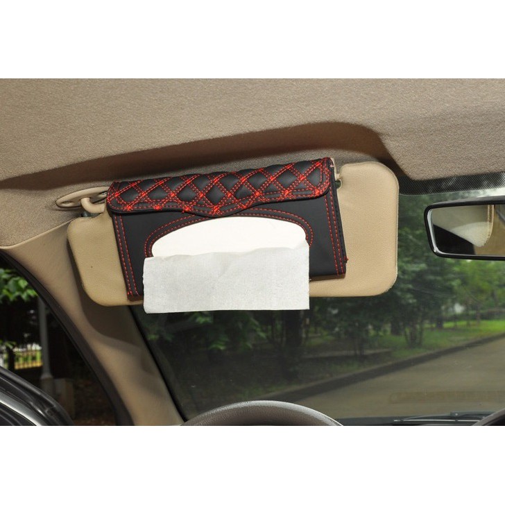 Tempat Kotak Tissue Tisu Jepit Gantung Sunvisor Pintu Mobil