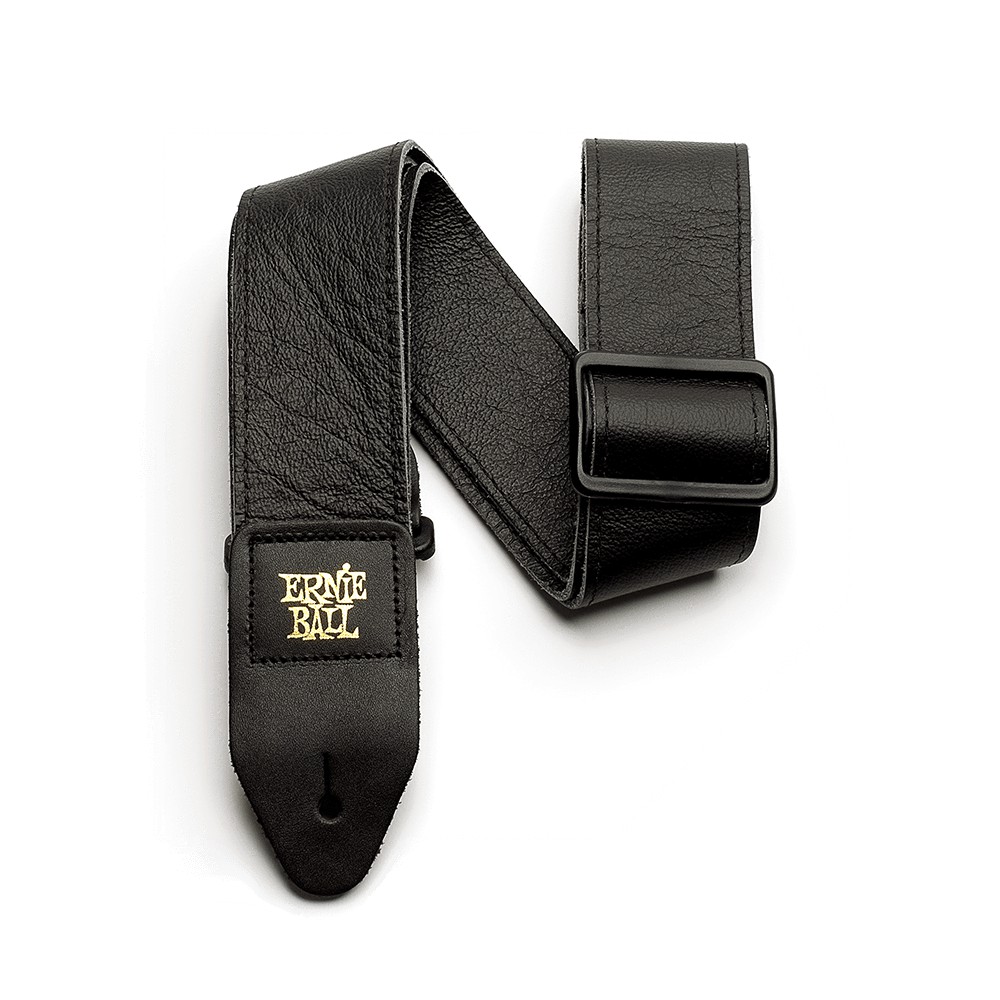 Ernie Ball 2 TriGlide Italian Leather Strap  Black P04134