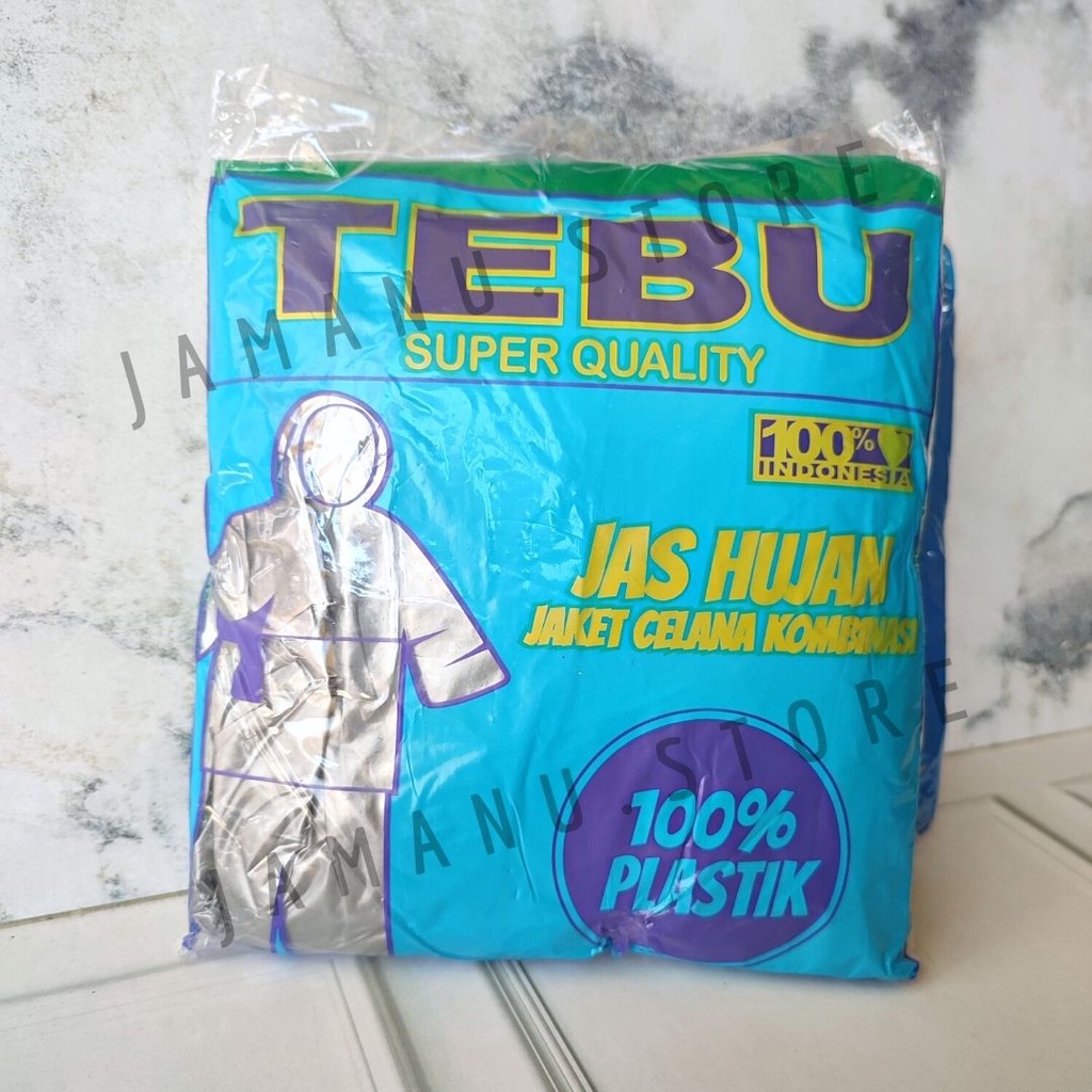 Mantel Plastik Jas Hujan Tebu Setelan Jaket Celana Kombinasi
