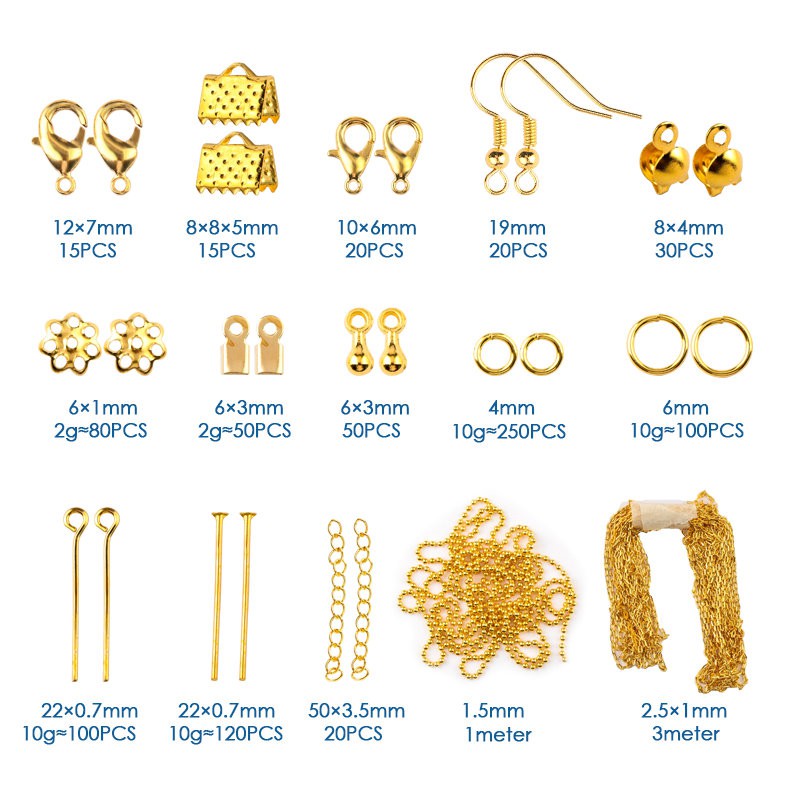 1 Piece Temuan Perhiasan Tool Set, Langsung Melompat Cincin, Mata kepala Pin Lobster Genggam Hooks, Earring hooks, Memperpanjang ...